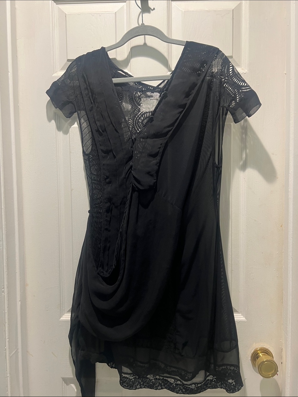 Gary Graham Black Lace-Accent Midi Dress - Women
